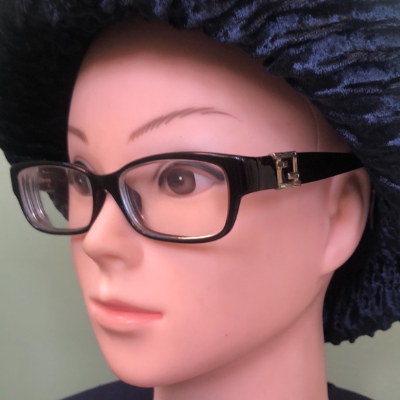 Dark Brown Fendi Rectangle Rhinestone Eyeglasses. 52 15 135 - Picture 2 of 9